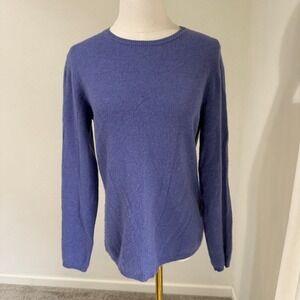 Charter Club Cashmere Sweater Medium Periwinkle Crew Neck Cozy Luxury Purple